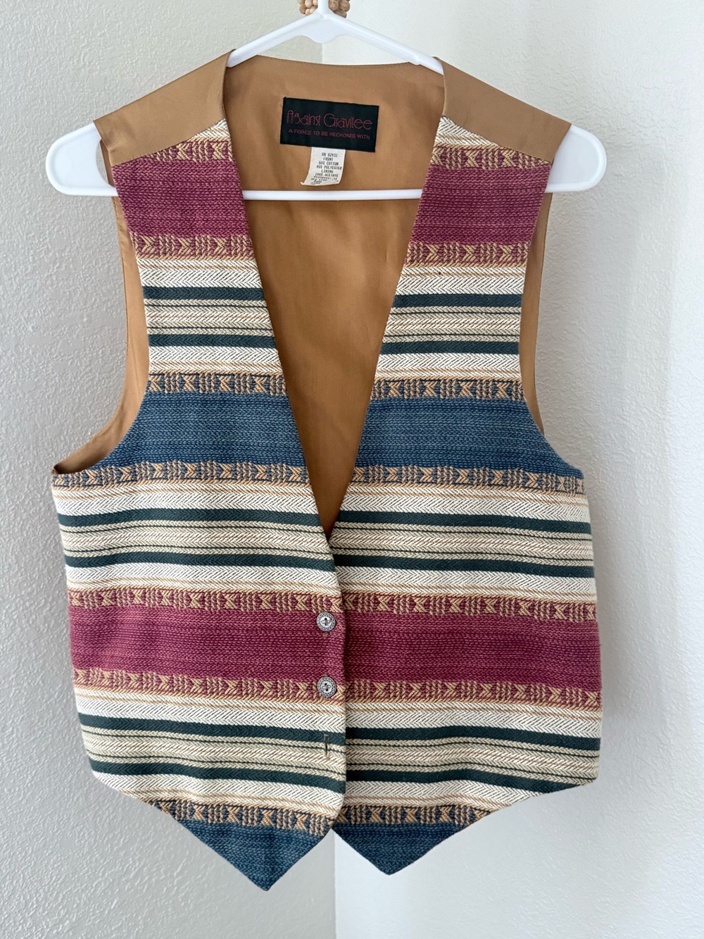 Vintage 90s Against Gravitee Southwestern Vest